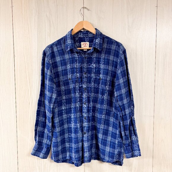 Brooks Brothers 100% Linen Blue Plaid Long Sleeve Button Down Long Sleeve Top - Picture 2 of 7